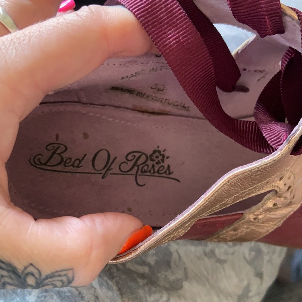 Purple and rose gold leather shoes - Picture 3 of 6